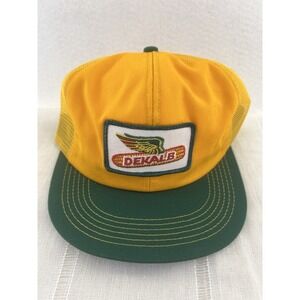 Vintage DeKalb Seed Corn Snapback Trucker Hat K Products Farm Ag Promo